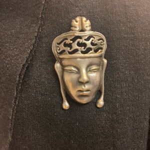 Vintage Art Deco Sterling Silver Pendant Brooch
